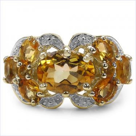 14K Yw Gld Over Solid Sterling Silver Diamond 2.5